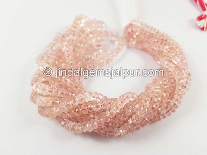 Rose Gold Morganite Faceted Roundelle Beads